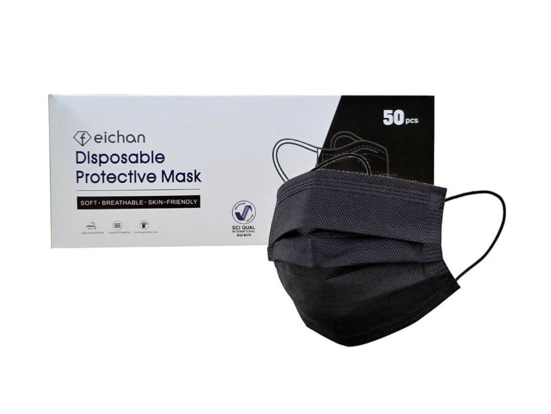 3-ply Black Face Mask