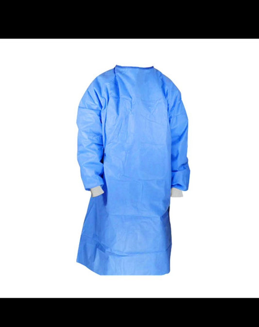 Disposable blue gowns