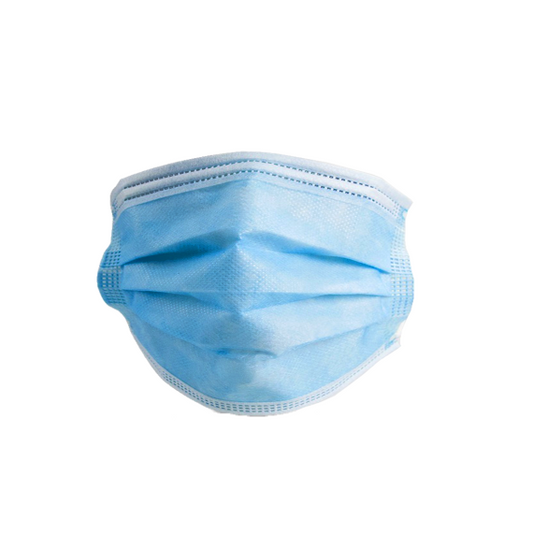 3 - Ply Disposable Face Mask, Blue.